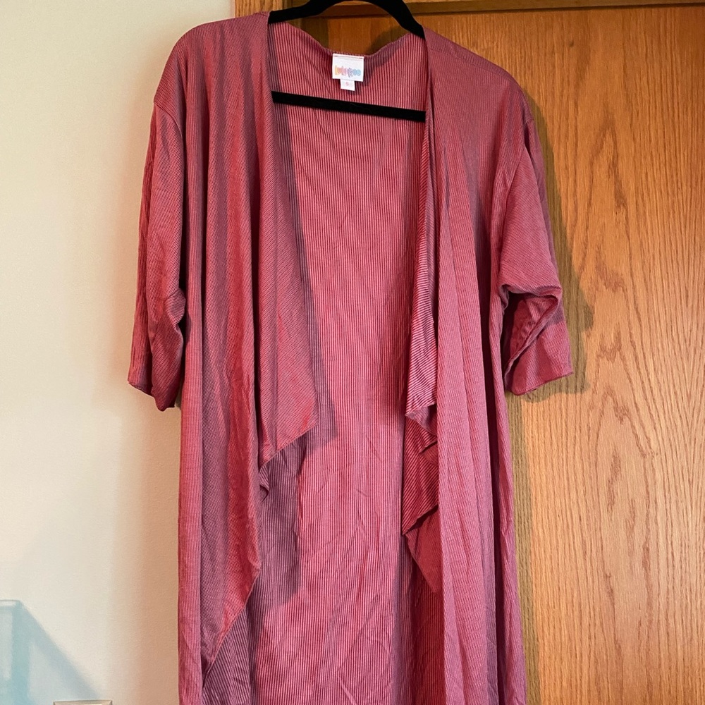 silky pink lularoe shirley kimono size small